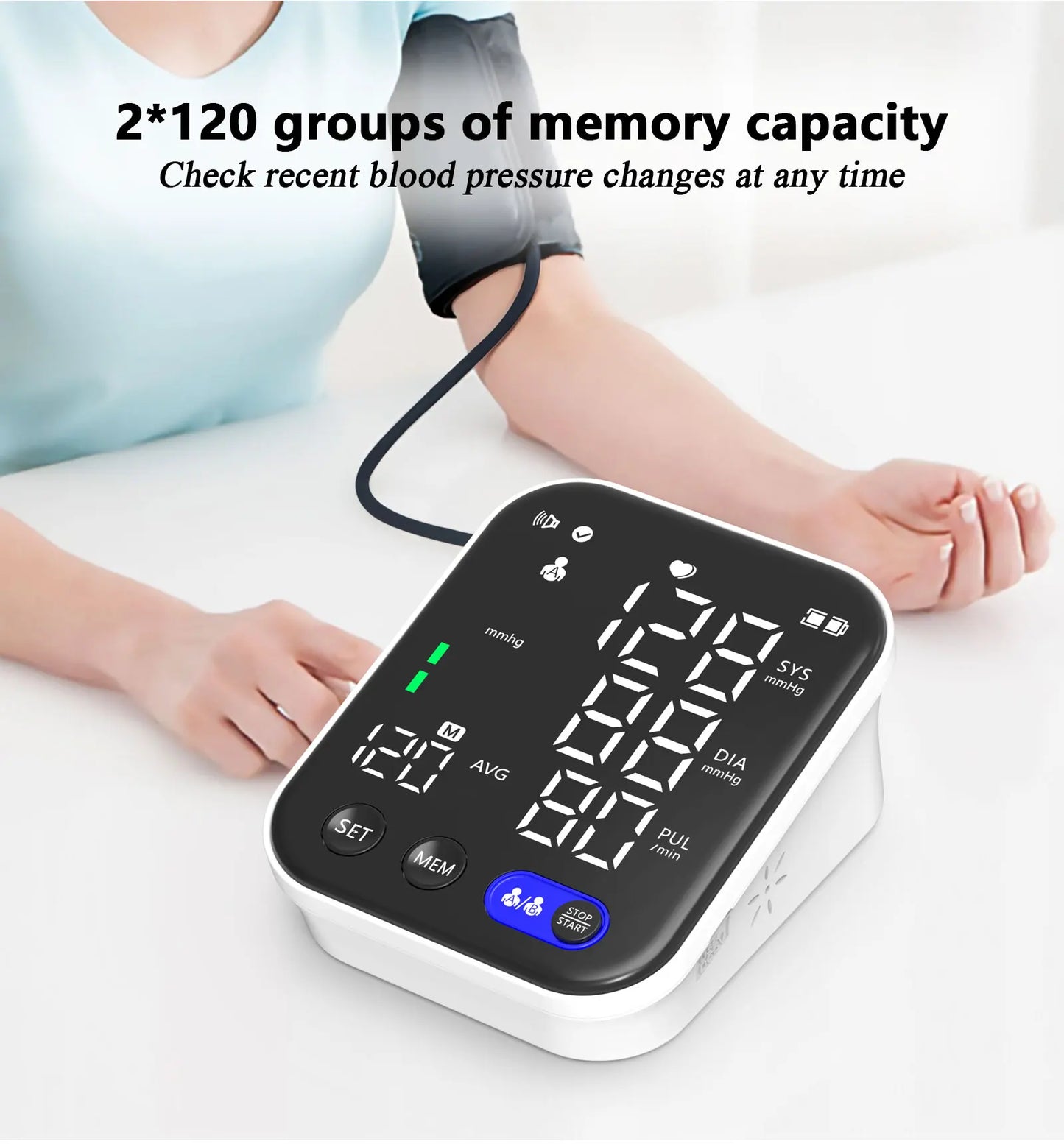 Medical Blood Pressure Monitor High Accurate Arm Cuff Tonometer Digital Sphygmomanometer Electronic Bp Monitors