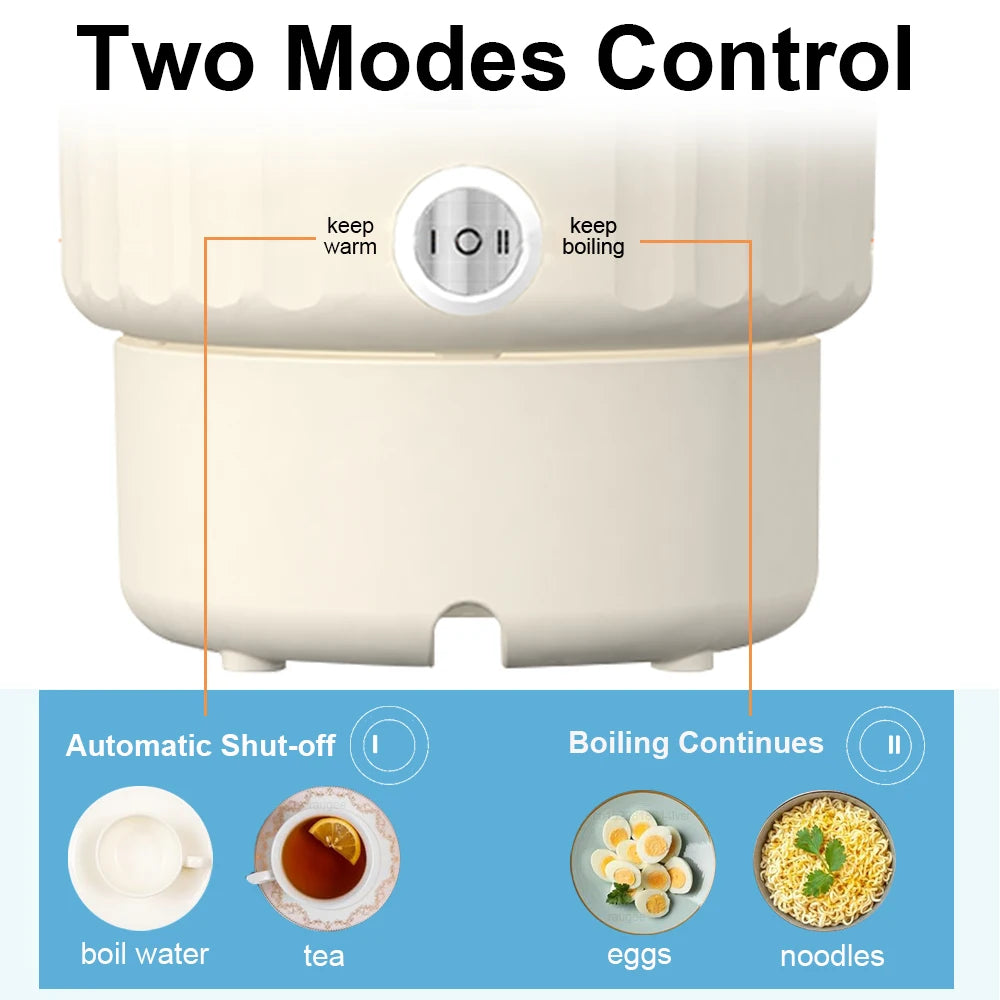 Electric Foldable Kettle 1000ML 600W Stainless Steel Water Kettle For Travel Camping Electric Coffee Tea Boiler Egg Kettle