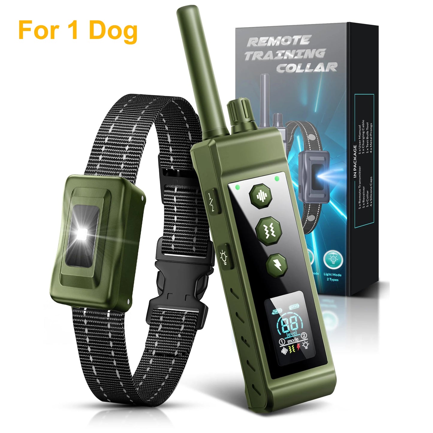 3280Ft Electric Dog Training Collar Remote Control Waterproof Pet BehaviorFor 5-120lbs Puppy With Vibration Shock