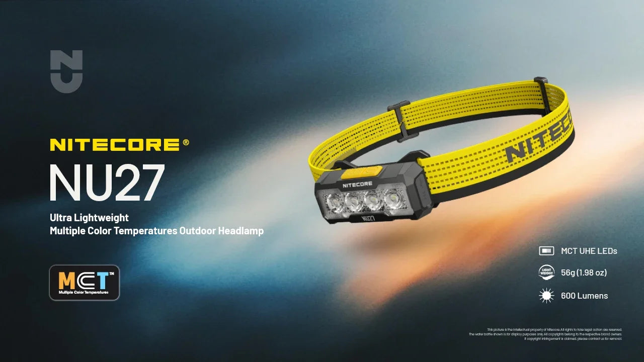 NITECORE NU27 Rechargeable Headlamp 600Lumens Dual-Core MCT UHE LEDS Ultra Lightweight Waterproof Runing Headlight
