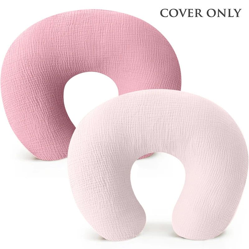 2PCS/set Nursing Pillow Cover for Breastfeeding Pillows Ultra-Soft Muslin Cotton Baby Nursing Pillow Fits Newborn Feeding Pillow