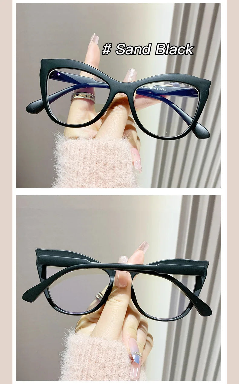 2024 New Cat Eye Glasses Frame Women Fashion Gradient Color Eyeglass Frame Anti Blue Light Glasses Computer Goggles Óculos Gifts