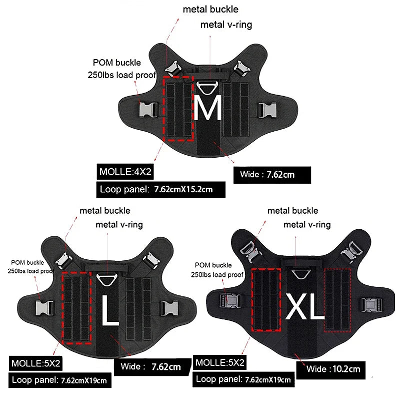 Tactical Military Vest Pet German Shepherd Golden Retriever Tactical Training Dog Harness and Leash Set For All Breeds Dogs