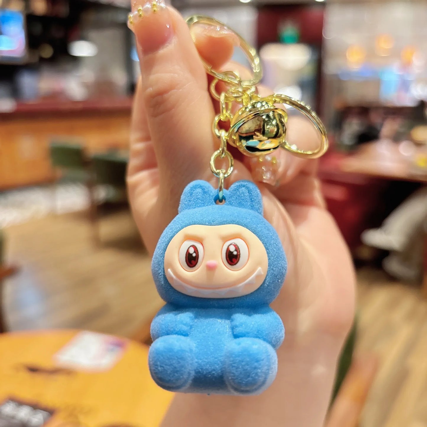 New Flocking Fabric Keychain Pendant Cute Blind Box Internet-famous Doll Student Bag Pendant