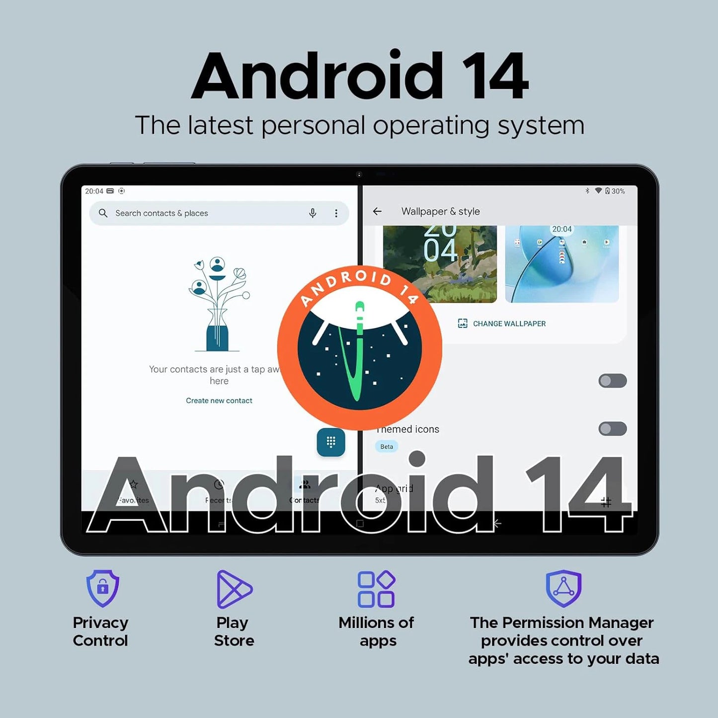 2025 New Flagship Global Firmware 14 Inch Android 14 Tablet 5G WiFi 2K Display FHD Screen 16GB 512GB Планшет GPS Pads Laptop