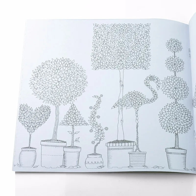 24 Pages Coloring Book for Children Adult Relieve Stress Kill Time DIY Painting Drawing Book Painting Kids Educational Toys