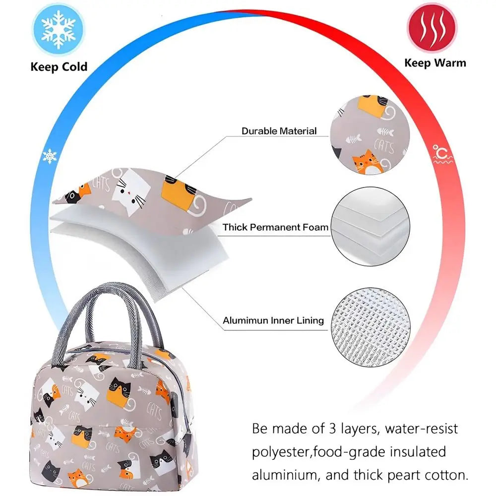Reusable Lunch Bag for Women Large Capacity Small Insulated Cooler Lunch Container Leakproof Lunch Tote Bags