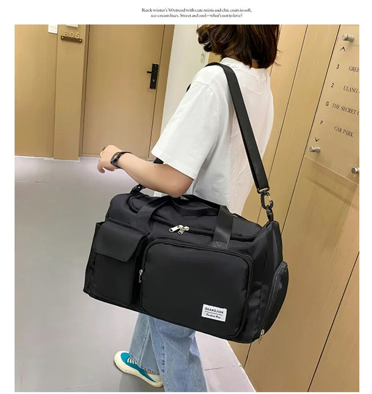 Carry On Travel Bag Large Capacity Gym Bag Weekender Overnight Duffle Bags With Shoe Compartment Sports Fitness Bags for Women