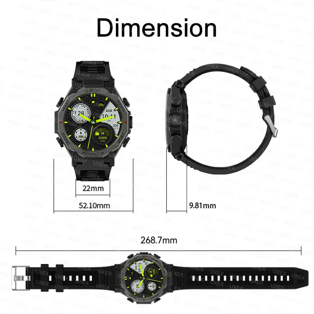 Outdoors Watches Men And Women 1.52”HD Bluetooth Call Health Tracking Alarm Clock Flashlight Sports Multifunction SmartWatches