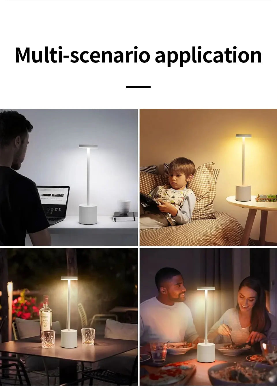 Creative Ambient Table Lamp USB Rechargeable Night Light Stepless Dimming Touch Desk Lamp 3 Colors Bedside Lamp Hotel Bar Decor