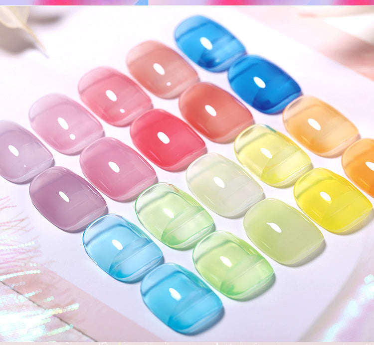 BORN PRETTY 10ml Wine Red Glitter Jelly Nude Gel Nail Polish Soak Off Translucent Color UV Light Cure for Nail Art DIY at Home