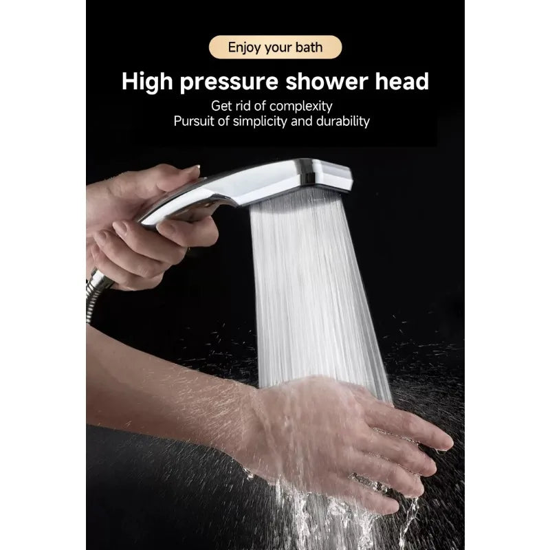 300 Holes Pressurized Showerhead Hand Hold Square Shower Head Water Saving Rainfall Spray Nozzle Bathroom Accessories