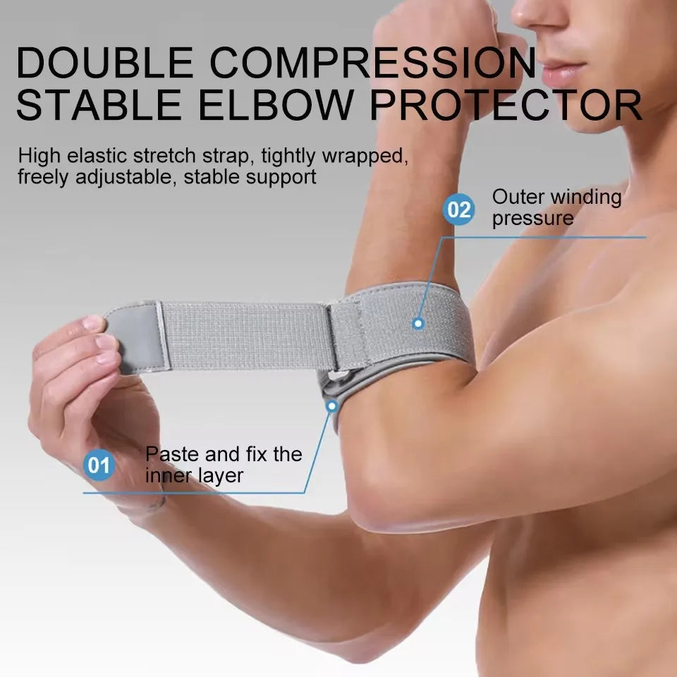 GOBYGO 1Pcs Breathable Tennis Elbow Brace Compression Pad Relieves tendonitis Adjustable Tennis Golf Elbow Forearm Brace Strap