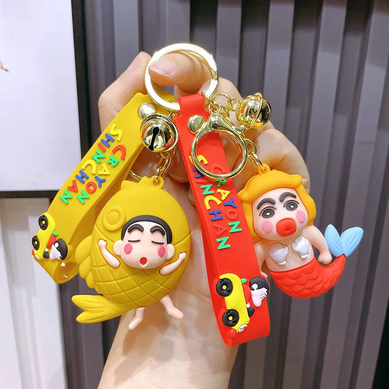Drag New Crayon Small New Cartoon Cute Keychain Couple Car Personality Key Chain Creative School Bag Pendant
