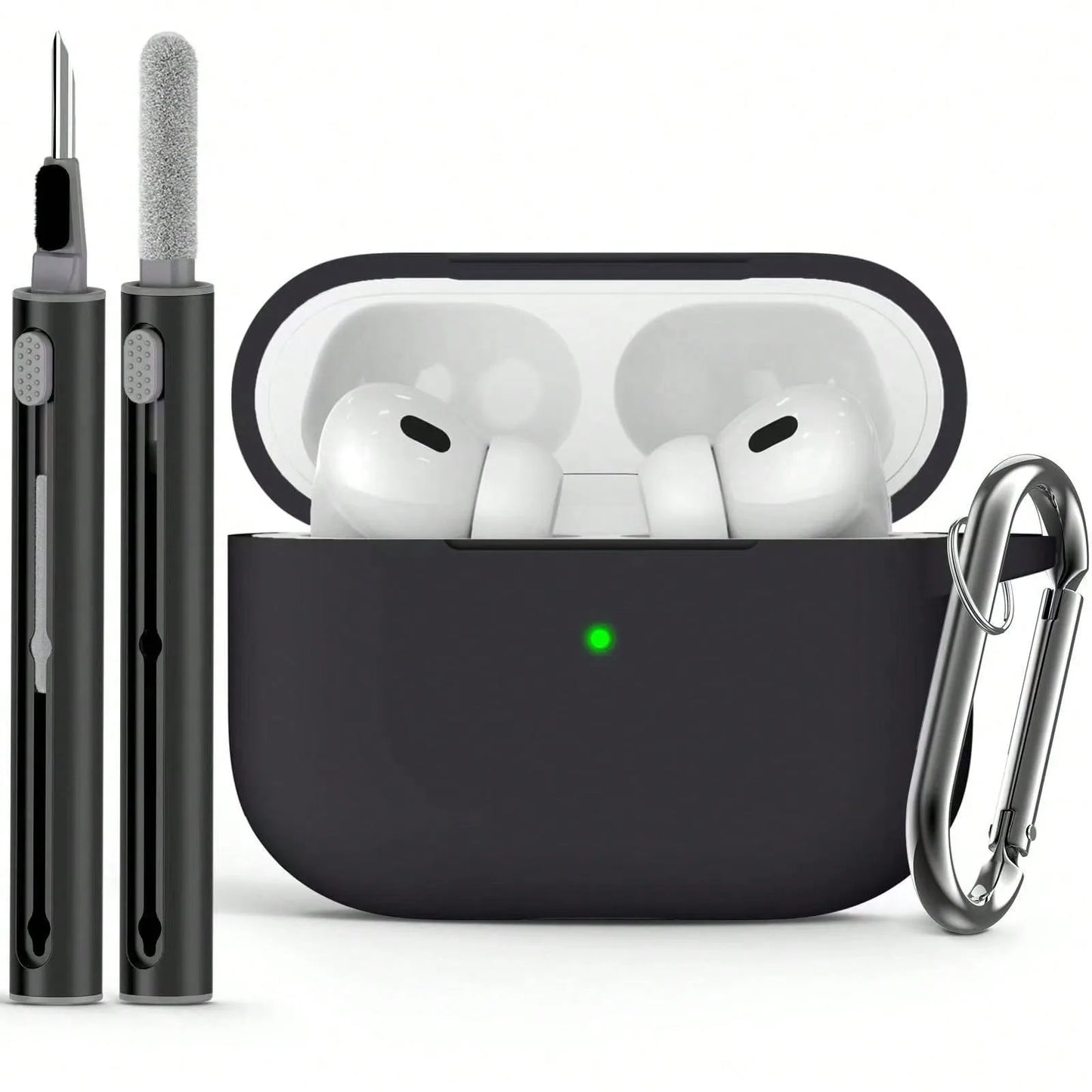 Earphone Case for AirPods Pro2 Cover with Cleaner Kit Soft Silicone Protective with Hook Wirless Headphones Cover