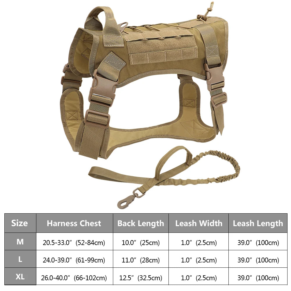 Tactical Dog Harness No Pull Adjustable Military Pet Training Harness Molle Vest With Handle For Medium Large Dogs Outdoor Hike