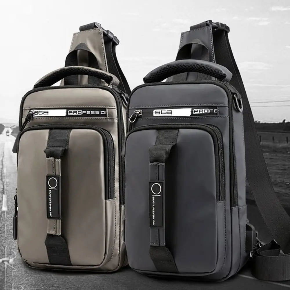 Anti-theft Chest Shoulder Bag Men's Sling Crossbody Bag Messenger Backpack USB Port Bag