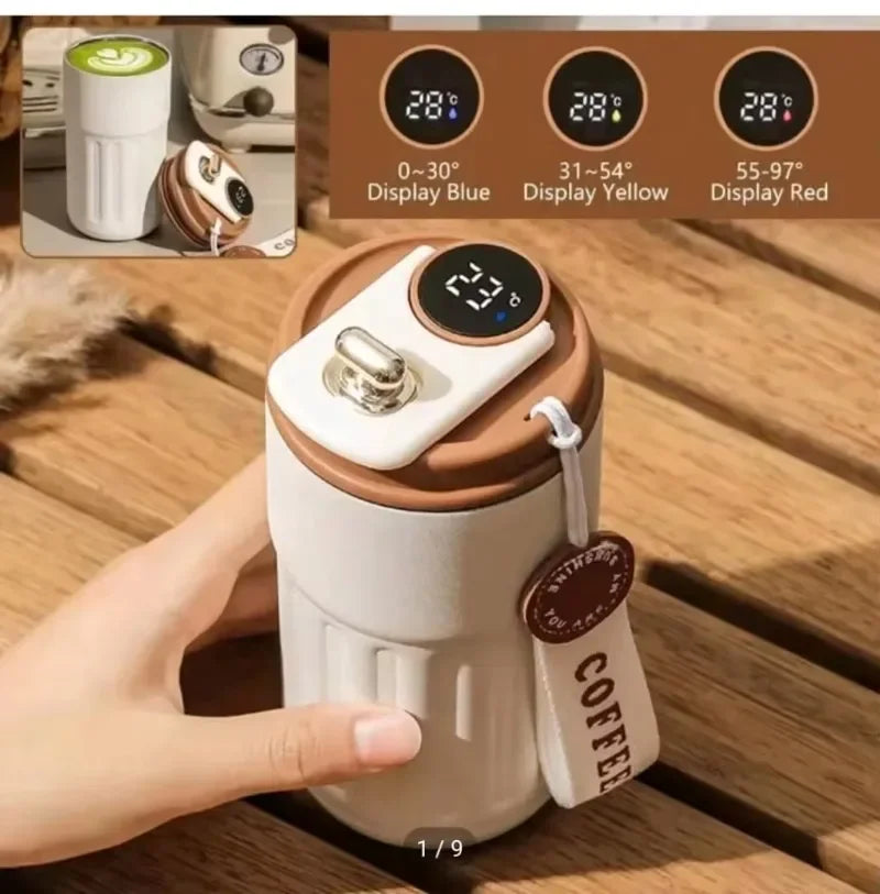 450ml Smart Coffee Cup with Led Temperature Display 316 Stainless Steel Thermos Bottle for Coffee Portable Vacuum Mug for Gift