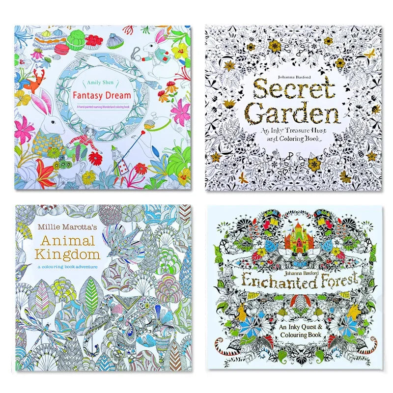 1PCS 24 Pages Mandalas Flower Coloring Book For Children Adult Graffiti Drawing Coloring Book Set Art School Supplies