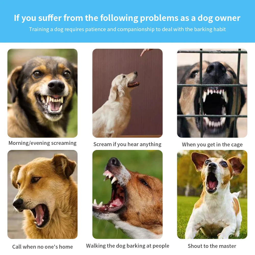 Automatic Anti Barking Dog Collar HD Digital Rechargeable Bark Stopper Smart Stop Barking IP67 Waterproof Collar For Dog