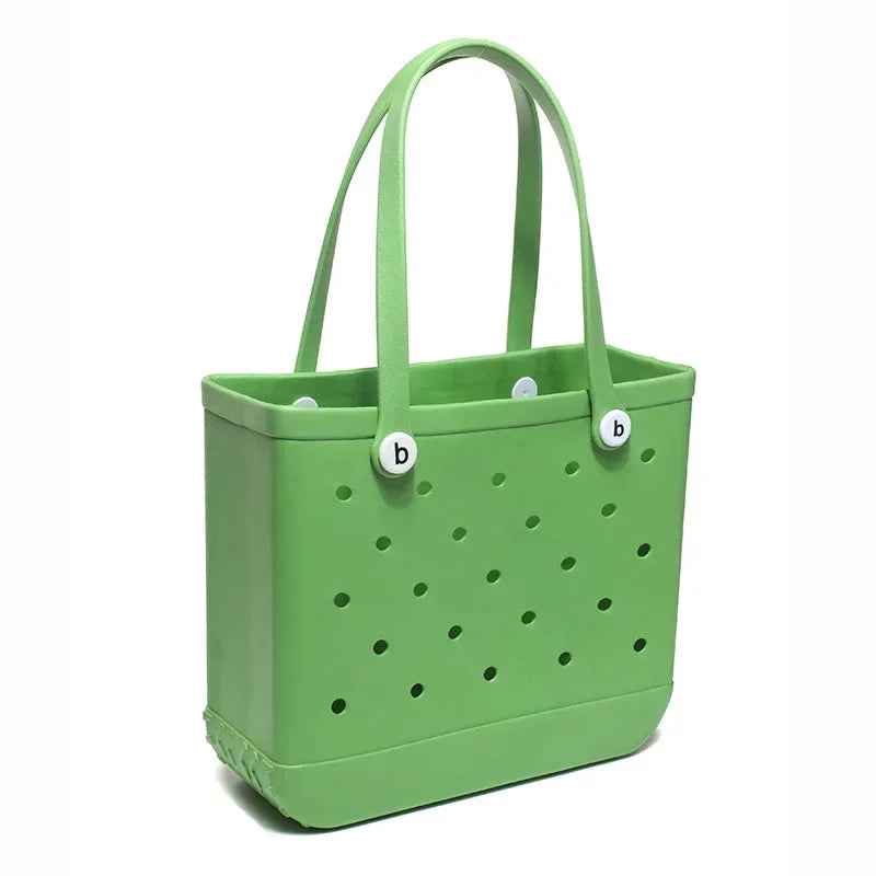 Fashion Beach Bogg Bag Rubber Waterproof Basket Large Capacity Summer Storage Shoulder Handbag Travel Women Tote Shopping Bags