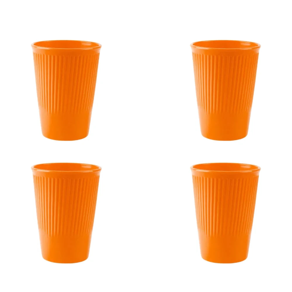 Orange 4/16Pcs Wheat Straw Dinnerware Ramen Bowl Dishes Full Plates Tableware Set Bowl Dinner Dishes Set Camping Dishes Sets