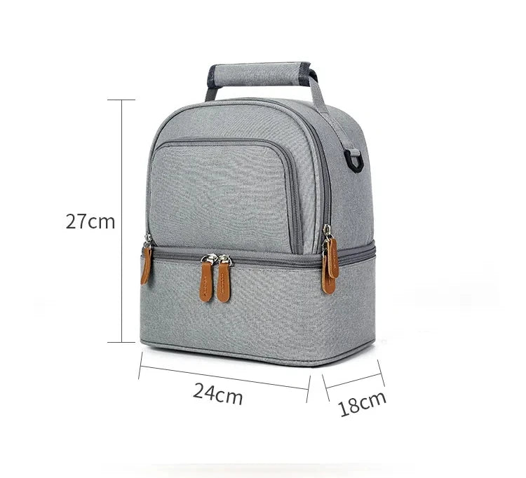 Large Capacity Hot Picnic School Food Lunch Bag Insulated Backpack Lunch Box Bags Fresh Cooler Breast Milk Fresh-keeping Handbag