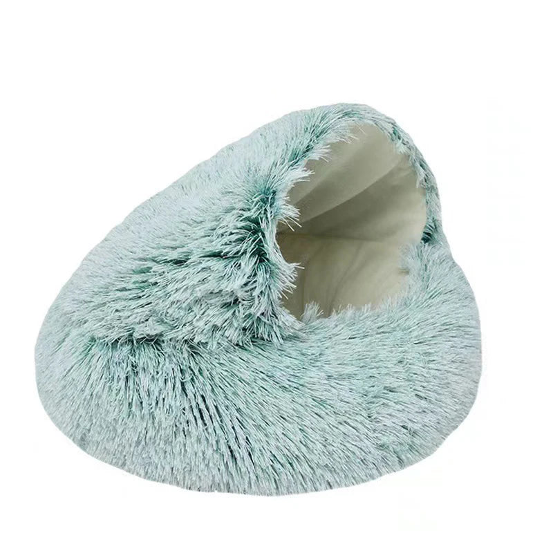 Soft Plush Pet Bed with Cover Round Cat Bed Pet Mattress Warm Cat Dog Sleeping Nest Cave for Small Dogs kitten
