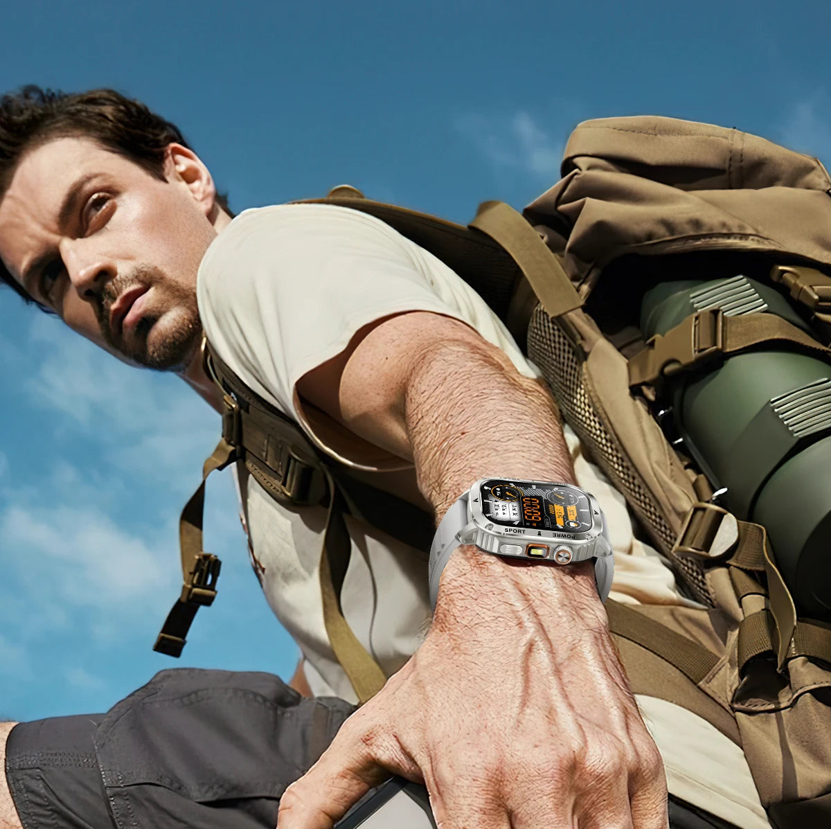 LIGE New Premium Military Smart Watch Men Flashlight Waterproof Outdoor Sport Tracker Bluetooth Call Smartwatch 400mAh Battery