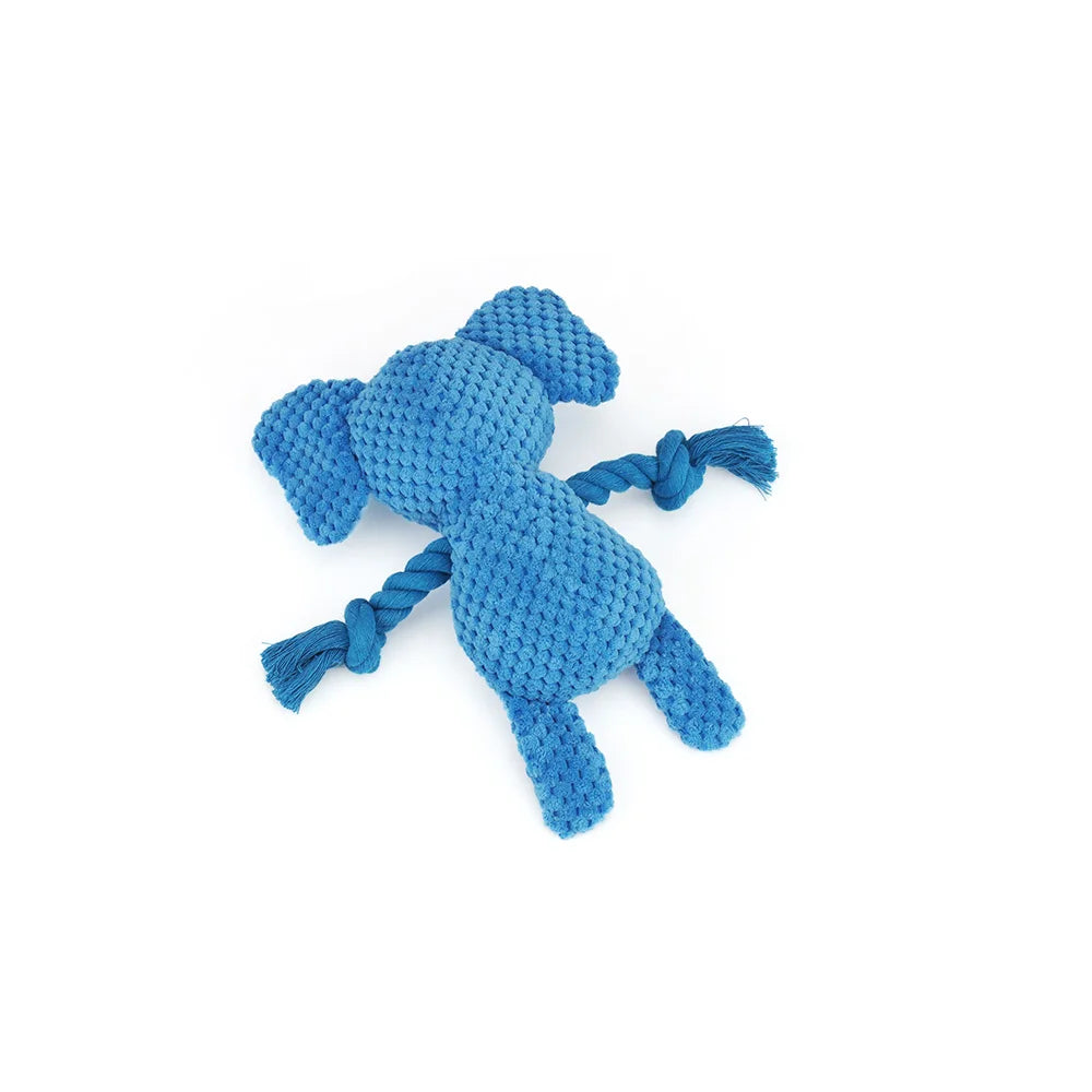 1pc Cartoon Animal Dog Toy Cute Plush Puppy Chew Pet Squeak Knot Toy Cartoon Rabbit Monkey