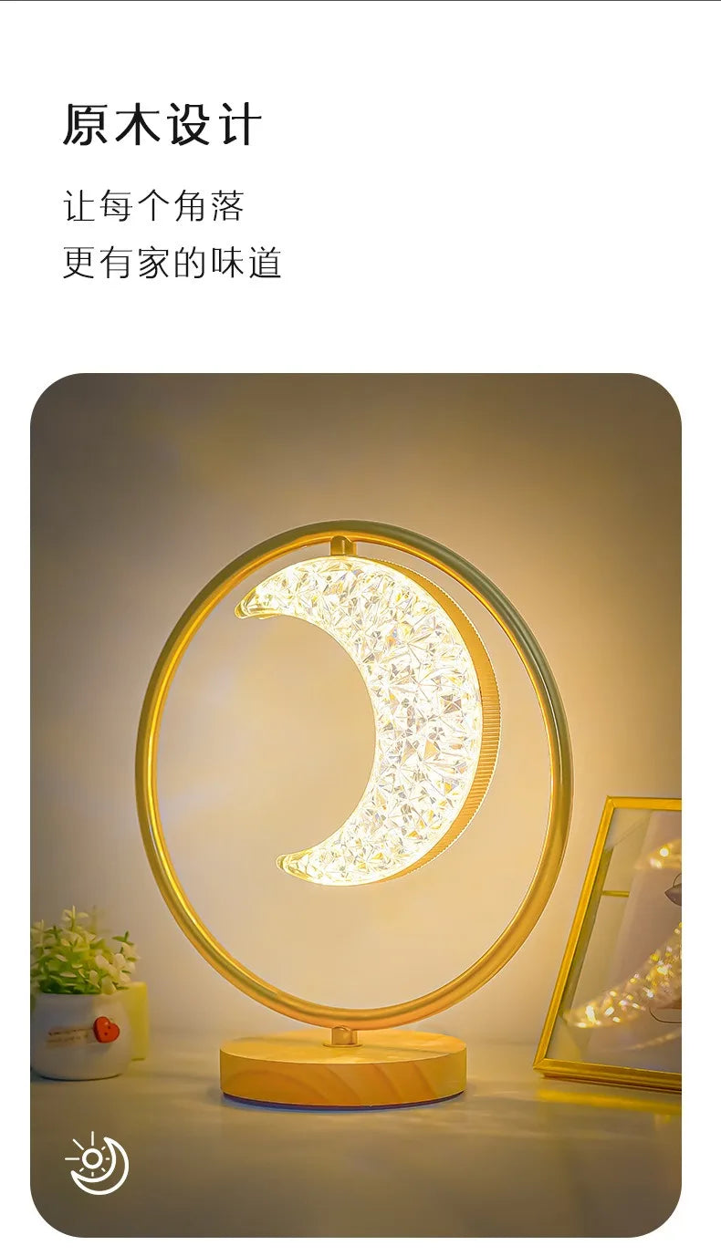 Moon Star Mini Bedside Living Room Desk Pendant Decorative Ins Hot 3 Color Warm White Light Lamp