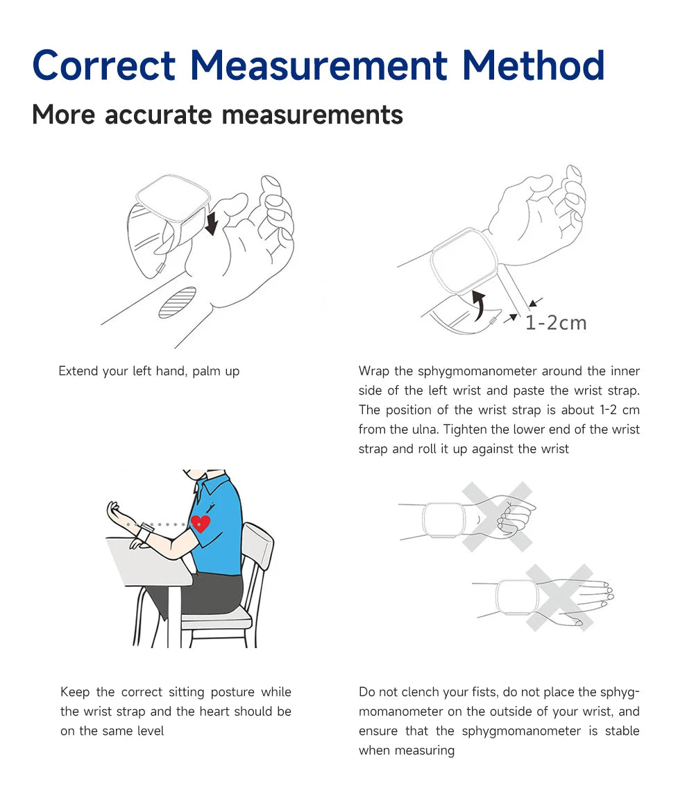 Yongrow Rechargeable Digital Wrist Blood Pressure Monitor Sphygmomanometer Tonometer Tensiometer Heart Rate Meter BP Monitor