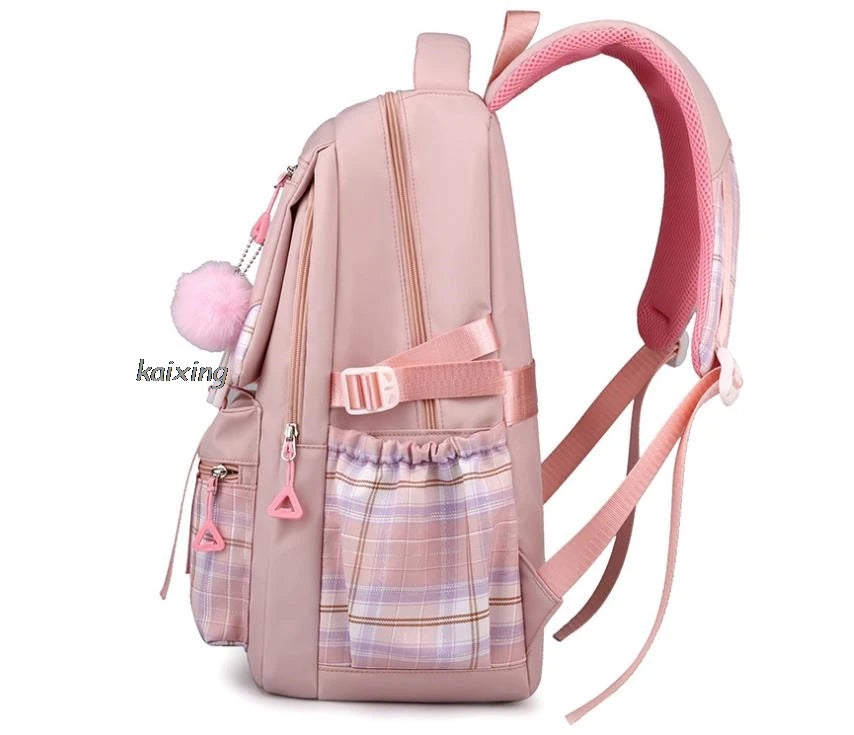 Lovely Kuromi Melody Backpacks Cosplay Plaid Women Men multi-pocket Lightweight School Bags Travel Ins Capacity Laptop Mochilas