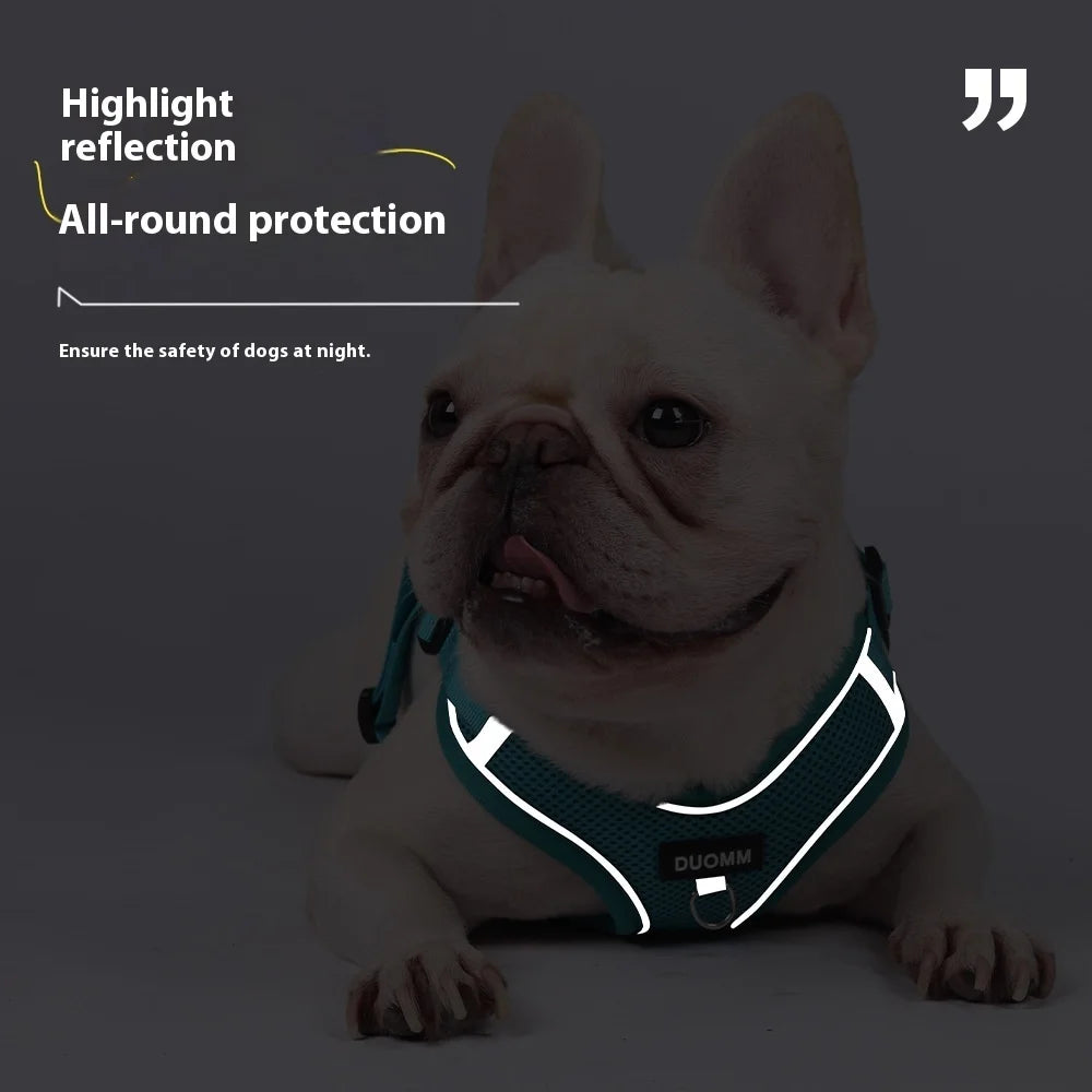 Dog Harness Leash Set Small Medium Dog Cat Chest Strap Adjustable Reflective Breathable Walking Training Vest Pet Accessories