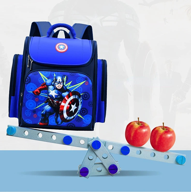 Marvels Avengers Anime Backpack Child Cartoon Spider-man Captains America Backpacks Kindergarten Elementary School Students Bag
