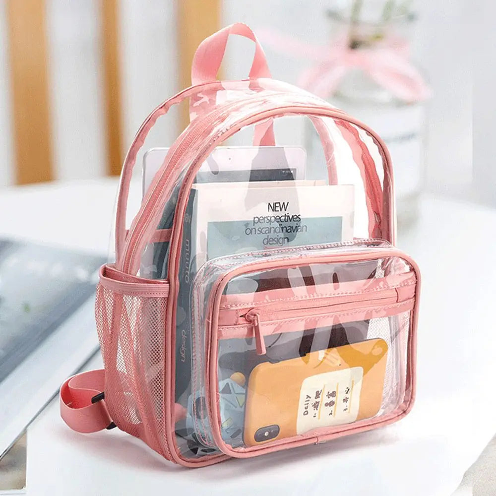 Fashion Large Capacity Unisex Clear Bag Students Bag Backpack PVC Bag