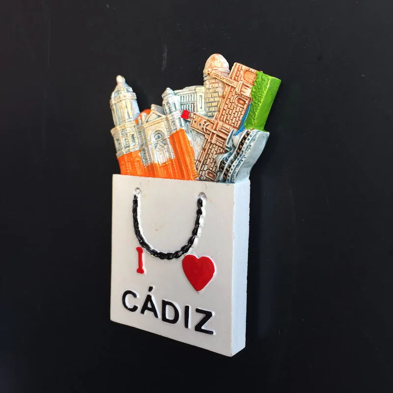 Europe Spain 3D Refrigerator Magnet Tourist Souvenirs Stickers,Home & Kitchen Decoration Fridge Magnet Message Sticker