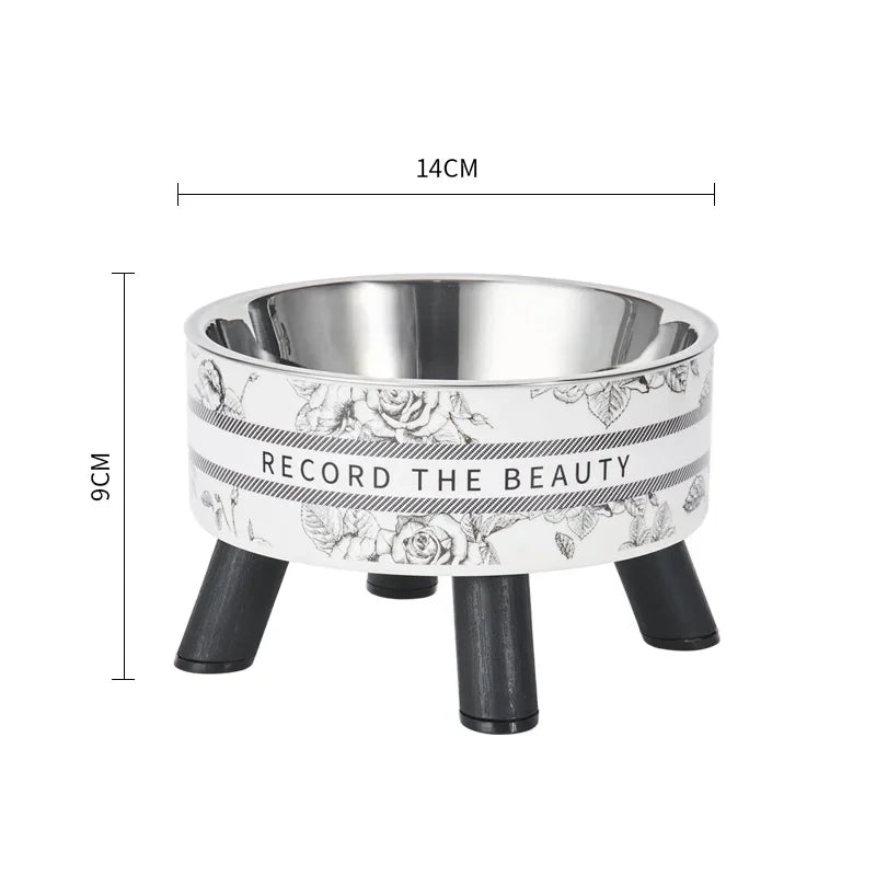 Pet Bowl Anti-knock Non-slip Four-corner Large Capacity Dog Rice Bowl Anti-cervical Cat Pet Single