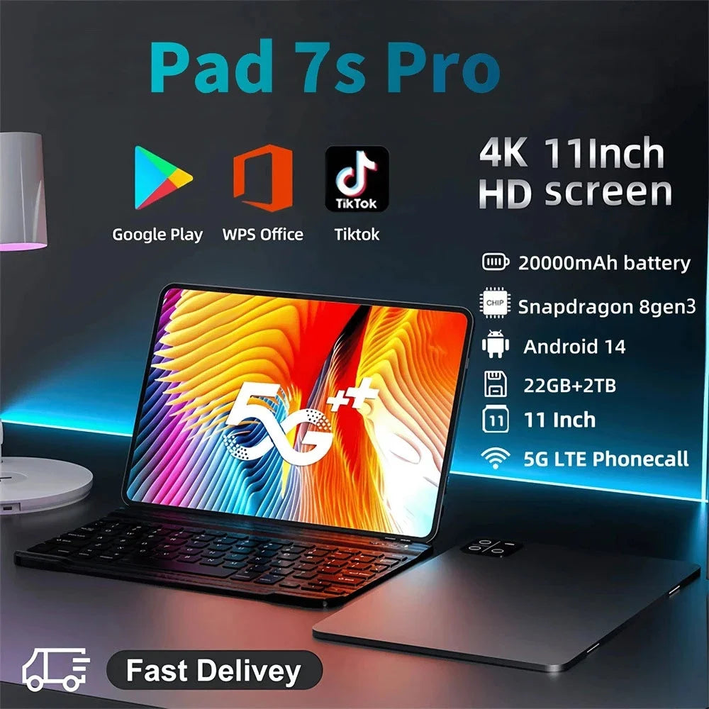 2025 nuevo Original Pad 7S Pro Tablet PC10.1 Snapdragon 8 Gen2 Android14 pulgadas Mi Tab 22GB+2TB Dual SIM 5G WiFi GPS tabletas