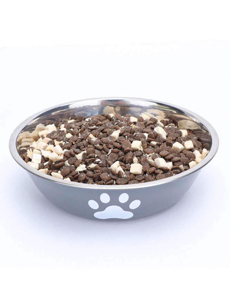 Dog bowl new pet bowl large capacity dog food bowl stainless steel anti-overturning household dog bowl pet supplies