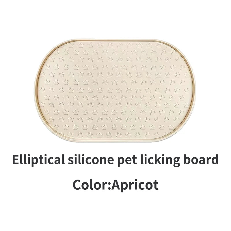 6-color available pet meal MATS, dog eating MATS, pet dog feeding MATS, silicone material, oval shape, easy to clean