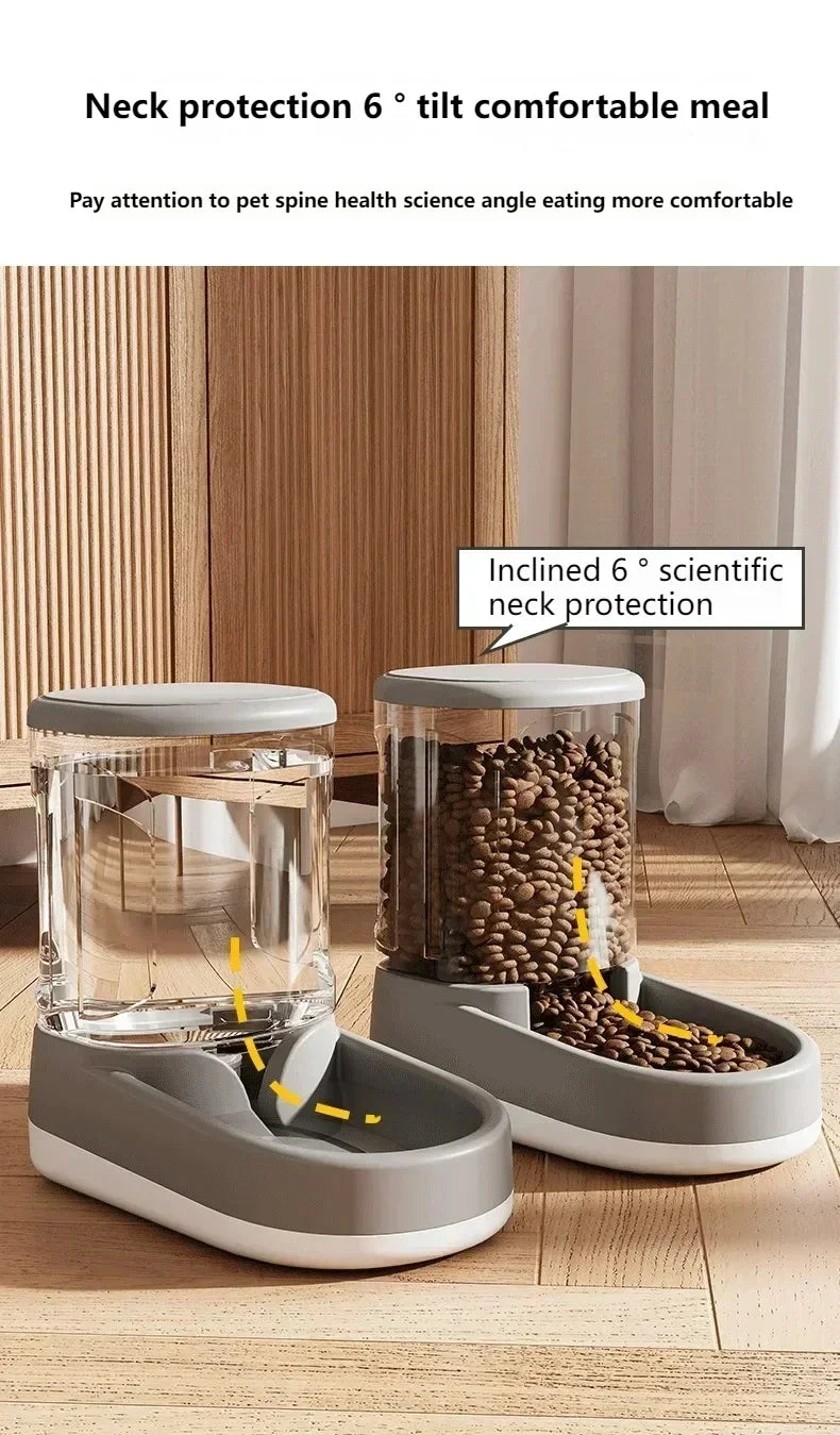 Automatic Pet Feeder Water Dispenser Cat Dog Food Bowl Puppy Cat Drinking Water Flowing Water Without Inserting Electric