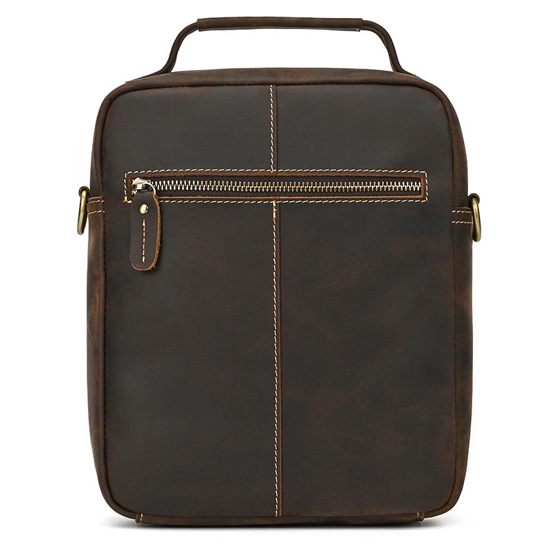 Newsbirds Leather Shoulder Bag Vintage Style Crossbody Bag Books School Bag Of Men Male Daily Messenger Bag Crazy Horse Skin