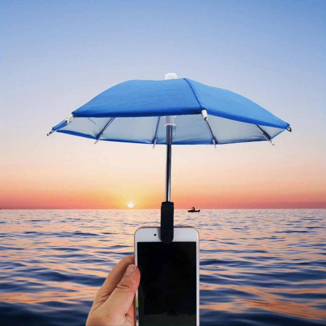 Mini Phone Sunshade Umbrella Car Accessory Motorcycle Phone Holder Cute Craft Car Decor Portable Waterproof Bracket Umbrella
