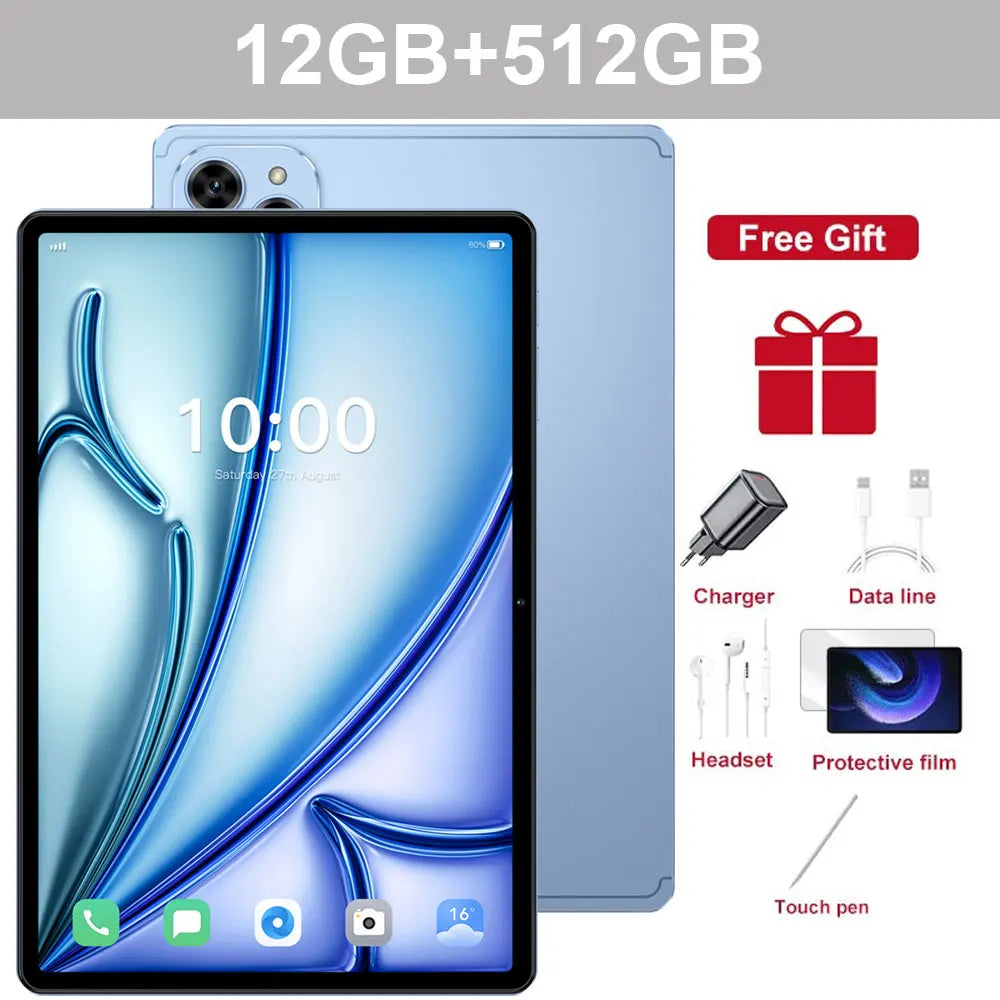 10.1" Tablet PC Pad 7SPro Original 5G Dual SIM Tablets Tab Android 15 22GB+2TB 10000mAh With keyboard Laptop For Kids Children's