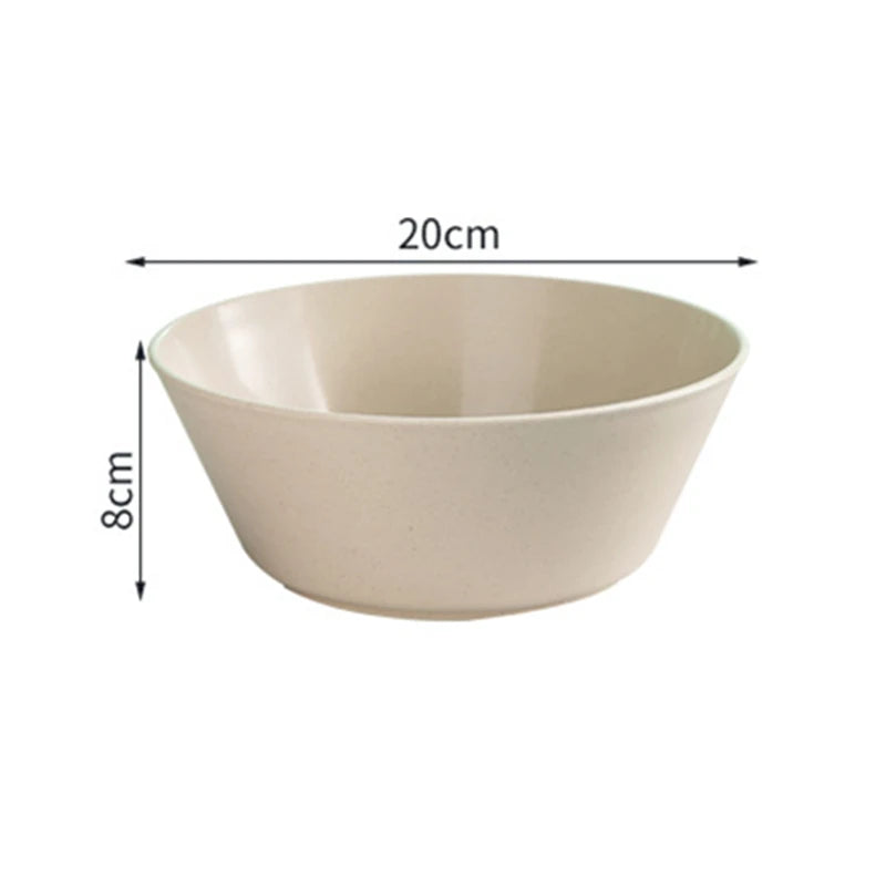 Wheat Straw Soup Bowl Microwavable Plastic Tableware Fruit Salad Bowls Cereal Ramen Pasta Dishes Dinner Plate kitchen Utensils