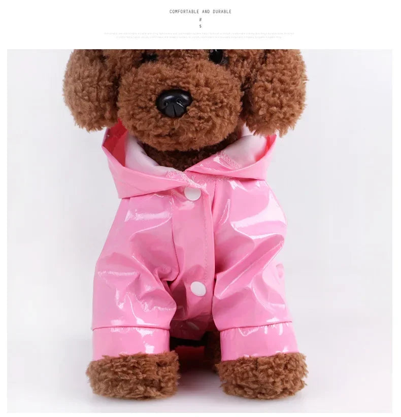 Waterproof Puppy Dog Raincoats with Hood for Small Dogs Pet Raincoat with Reflective and Leash Hole Winter Outdoor Dog Outfits
