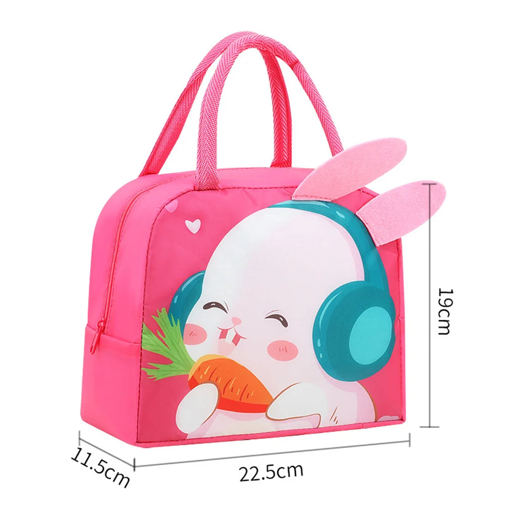 Cartoon Animals Children's Lunch Bag Portable Cartoon Handbag Thickened Insulation Fresh Refrigerated Bag Children's Bag