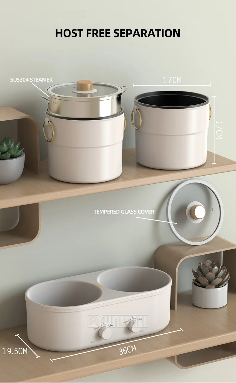 Multifunctional Cooker Electric Double Boiling Pot Split Type Kitchen Cooking Pot Pentola Elettrica