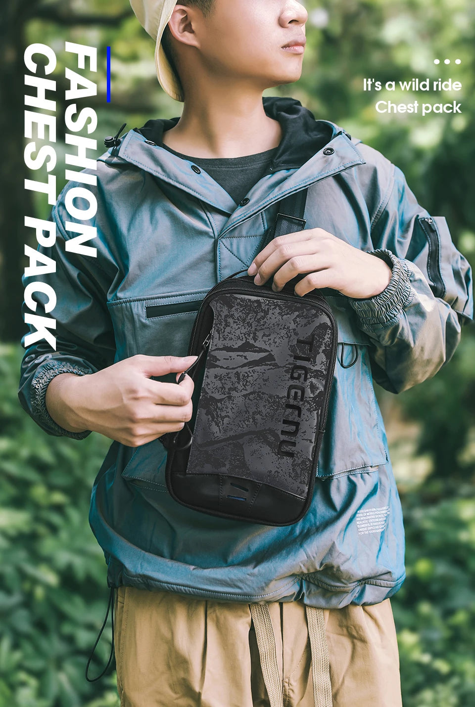 Lifetime Warranty Chest Bag For Men Cool Style Men Shoulder Bag 9.7inch IPad Bag Casual Male Crossbody Bag Lightweigt Mini Bags